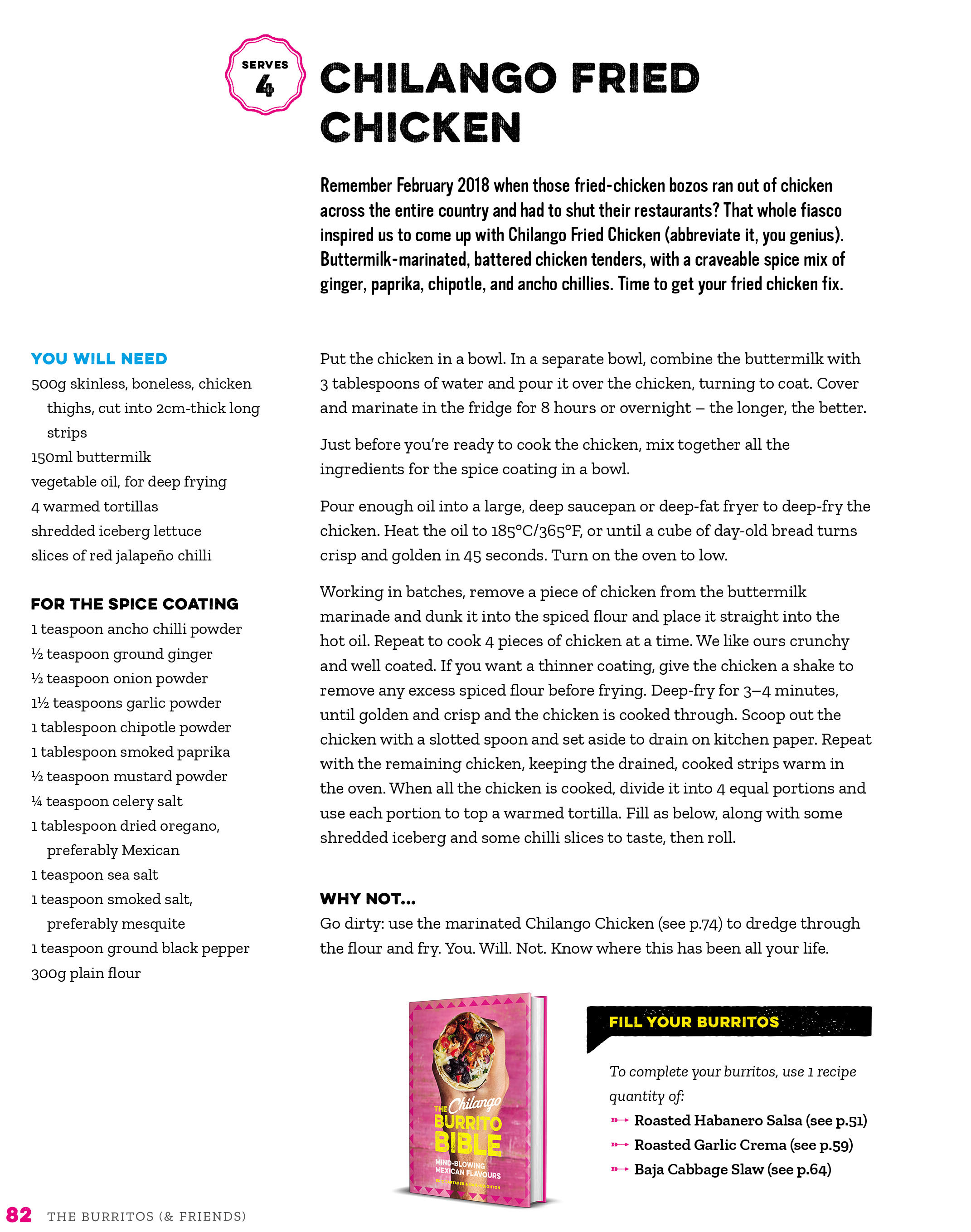 Fried chicken burrito recipe