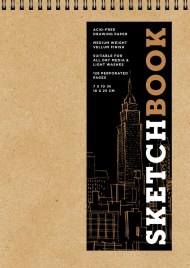 Sketchbook 7 x 10″ Fliptop Landscape Kraft Spiral Hardcover Mixed Media Sketchbook for Drawing